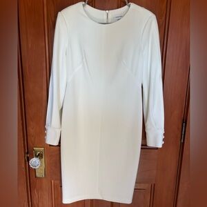 Calvin Klein White Long Sleeve Dress